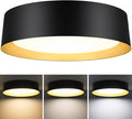 BrightHome 16in Flush Mount LED Ceiling Light, 30W(300W Equiv) 3000LM, 3 Colors 3000K 4000K 5000K, Dimmable Black and Gold Modern Flush Mount Light for Bedroom, Bathroom, Hallway, Kitchen
