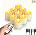 Rechargeable LED Flameless Candles, 2/4/6/8H Electric Votive Candles, 9PCS Battery Operated Tealights with Timer for Christmas, Wedding, Home Decor(USB-C Charging Cable Included)