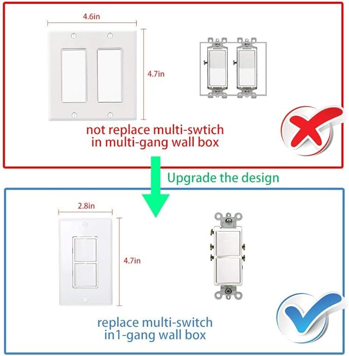WiFi Smart Wall Touch Light Switch Glass Panel Wireless Remote Control by Mobile APP Anywhere Compatible with Alexa,Timing Function No Hub Required (Wall Switch 2 Gang)