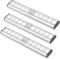 LEPOTEC LED Kitchen Lights Under Cabinet,Wireless Motion Sensor Led Light Rechargeable Cabinet Lights Battery Operated, Under Counter Lighting Magnetic Stick-On Closet Lighting/White Light(3Pack)
