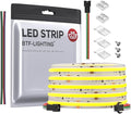 BTF-LIGHTING FCOB COB LED Strip Addressable WS2811 IC 3000K Warm White Flexible High Density Uniform Chasing White Light 16.4FT DC24V CRI 90+ 360LED/m for Indoor Decor(No Adapter or Controller)
