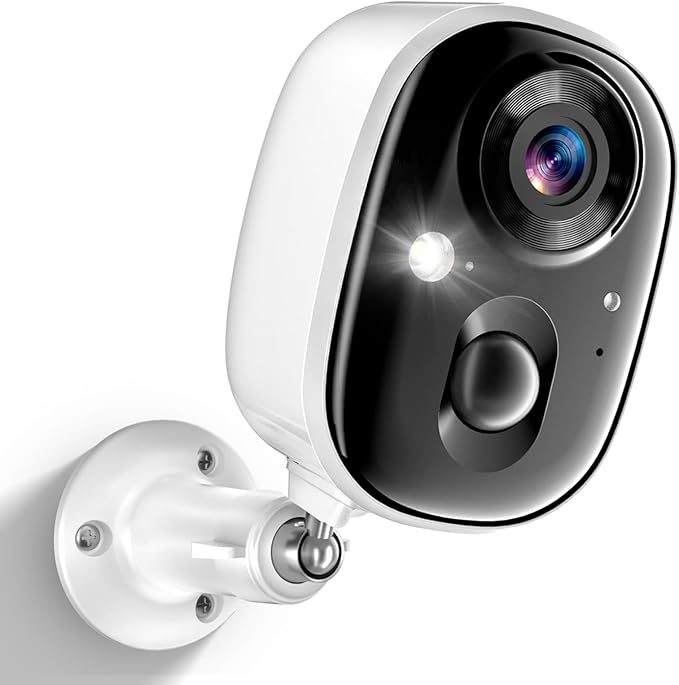 Security Camera Wireless Outdoor 2K Battery Powered Color Night Vision WiFi Waterproof Surveillance Camera 2 Way Talk Motion Detection Spotlight Alarm SD/Cloud Storage for Home Security Indoor Kid Pet