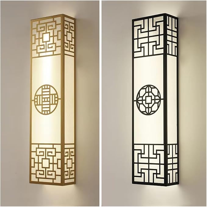 Chinese Style Bedroom Wall Lamp Strip Shaped Zen Background Wall Bedside Lamp Living Room