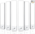 Under Cabinet Rechargeable Lighting: 8 Inch Motion Sensor Dimmable Lights Indoor - Battery Operated Lights - Wireless Closet Light Magnetic Led Light for Kitchen Home Bathroom Counter 6 Pack