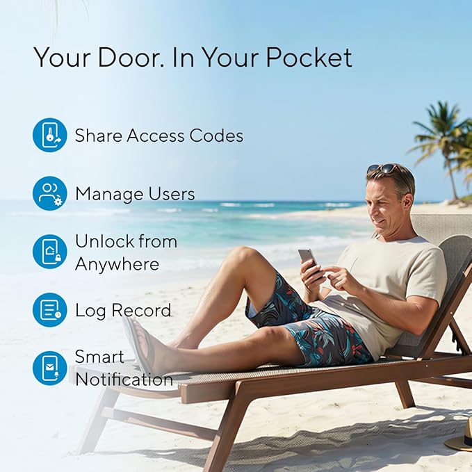 ULTRALOQ Bolt Fingerprint Wi-Fi Smart Locks for Front Door, Works with Apple Home, Alexa, Google, Smart Lock with Handle, App Finger Code Voice Unlock, Remote Control, Auto-Lock, BHMA Certified