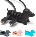 Gifts for Readers & Writers Cord Organizer, Office Desk Organizing & Cable Management Accessory, Kord Keeper Dog, Weighted Wire Holder to Organize Phone & Device Charger Cords, Black