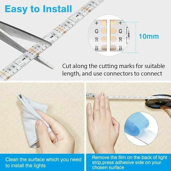 asky DC 5V LED Strip Light USB Mood Color Changing Lights TV Backlight RGB + Remote (1m)