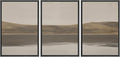wall26 Framed Canvas Print Wall Art Set Minimal Horizon Landscape in Calm Neutral Shades Illustrations Modern Art Decorative Multicolor for Living Room, Bedroom, Office - 24"x36"x3 BLACK