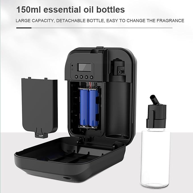 Zunate Bluetooth Smart Scent Air Machine, 150ml Aromatherapy Diffuser with App Control, Wall Mountable Essential Oil Nebulizer for Home Hotel Spa Office Fragrance (Black)