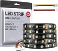 BTF-LIGHTING RGBCCT 5 Colors in 1 LED 5050SMD RGBWW RGB+Dimmable Tunable Color Temperature 2700K-6500K 16.4ft 60LEDs/m 300LEDs DC24V Multi-Colored Lights IP65 for Decoration(No Adapter or Controller)