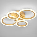 Vikaey Modern LED Flush Mount Ceiling Light, 4 Rings Gold Close to Ceiling Light Fixtures, Kitchen Lighting Fixture Lamp for Bedroom, Living Room, Laundry Room, 4000K Not Dimmable