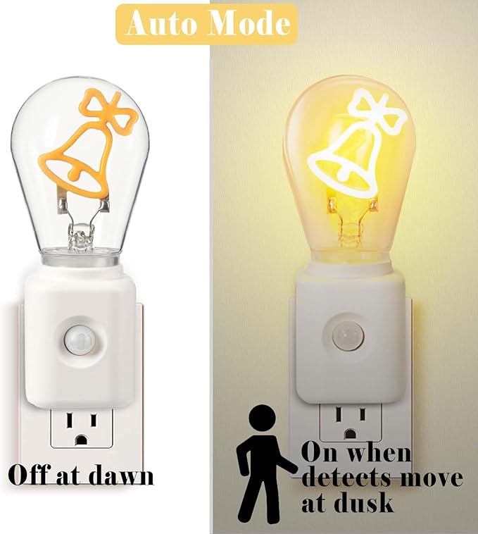 LED Night Light Lamp with Smart Sensor Dusk to Dawn Sensor, Motion Activated, Warm Light, 1W Plug-in, 1 Pack
