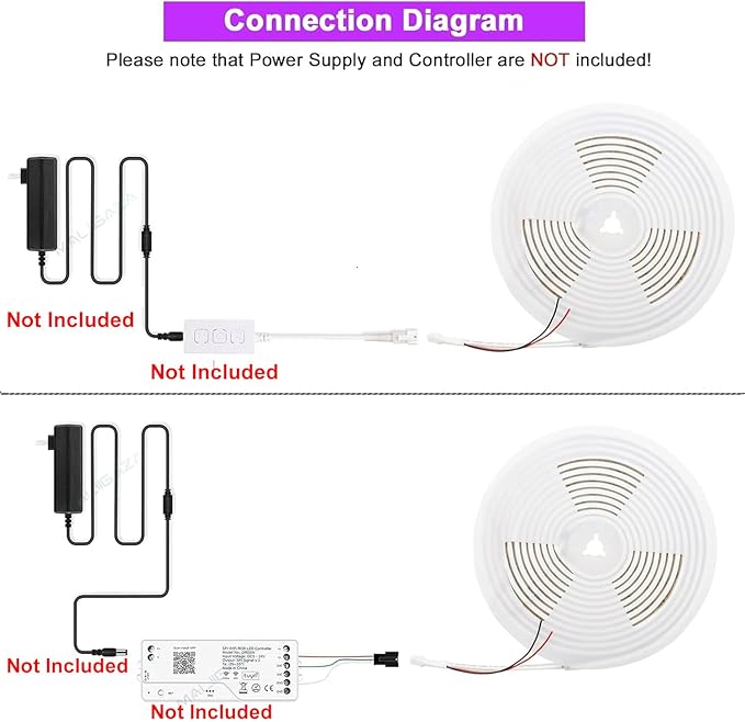 Addressable COB LED Strip, IP68 Waterproof 12V 3.28ft WS2811 RGB-IC Dream Rainbow Color White PCB LED Tape 720LEDs/m with Silicone Tube for Outdoor Decor Lighting (Without Controller and Power Supply)