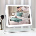 Rechargeable Vanity Mirror with Lights,14"x12"LED Lighted Makeup Mirror,Large Makeup Mirror with Lights,Touch Screen with 3-Color Lighting,Dimmable,for Vanity Desk Tabletop,Bedroom