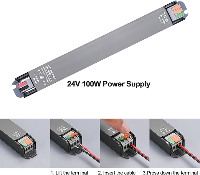 GOMING CCT COB LED Strip Light 24V 32.8ft(10M) 2700K-6500K Tunable White with 24V 100W Power Supply and Controller 576LEDs/M CRI 93+ Flexible IP20 Not Waterproof LED Tape Lights for Home Decor