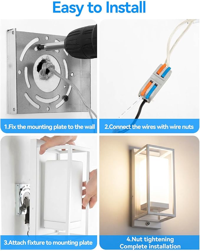 RAYVO Modern Outdoor Wall Light with Dusk to Dawn Sensor, Waterproof Exterior Lighting Fixtures with E26 Base, 3000K LED Bulb Included, Outdoor Sconce Lights for Porch Garage Entryway