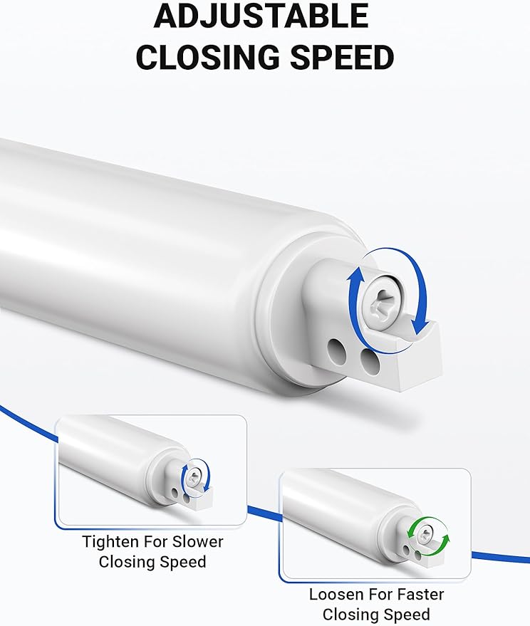 Automatic Storm Door Closer, Pneumatic Screen Door Closer with Adjustable Closing Speed, Window Closer Safety Closure with Hold Open for Storm (White)