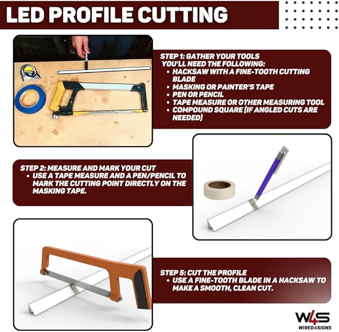 Wired4Signs Nicho Series White LED Tile Edge Light Strip Kit 24V DC Warm White 3000K Waterproof Silicone Profile Dimmable for Bathroom Shower Accent Lighting (300mm (12")) LED KIT + Driver