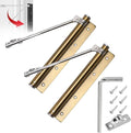 Automatic Door Self-Closing Hinge, Automatic Door Closer, Safety Spring Door Closer,Adjustable Catch Speed Closure,Top Latch Soft Close,Easy to Install,Stainless Steel with Force Arm,Screws and Wrench