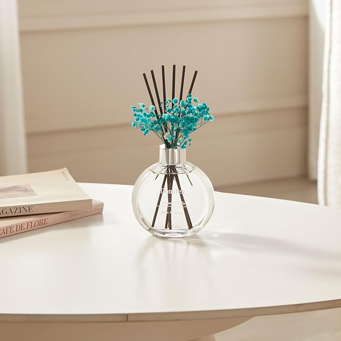 Flower Reed Diffuser Set 5.07oz Cashmere Vanilla Scent Diffuser with Sticks Home Fragrance Reed Diffuser for Bathroom Shelf Decor