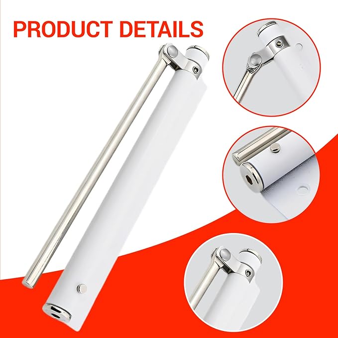 Automatic Door Closer, Adjustable Speed Self-Closing Door Latch for Home & Commercial Use, 150-Degree Opening Angle, Stainless Steel with Screws, Wrench, Force Arm