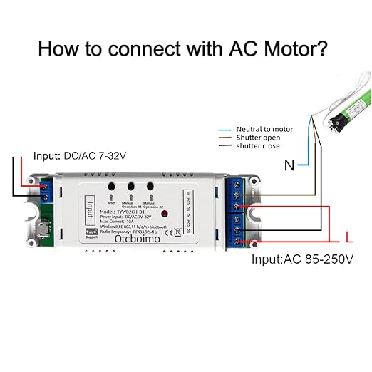 WiFi Electric Linear Actuator Controller, 2 Channel DC12V 24V, Tuya Smart WiFi Relay Switch,Dry Contact Passive Output Switch Compatible with Alexa and Google Home