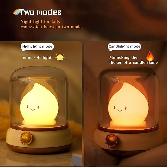 Cute Kids Night Light for Nursery - Retro Rechargeable Light with Timer, Cozy Desk Lamp Gift for Kids, Toddler & Mom | Cute Desk Accessories, Anime Cozy Lights, Decor, Gifts (Green)