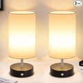 2-Pack Cordless Table Lamps, Black Rechargeable Bedside Lamps Dimmable, Portable 6000mAh Battery Operated LED Desk Lamps, Modern Touch Control Wireless Lamps, Small Lamps for Bedroom, White Shade