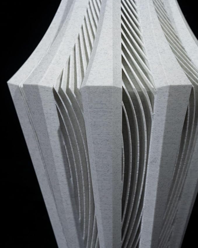 Aether Gray Vase – Modern Architectural Design | Eco-Friendly Home Decor (Primary color:Red;)