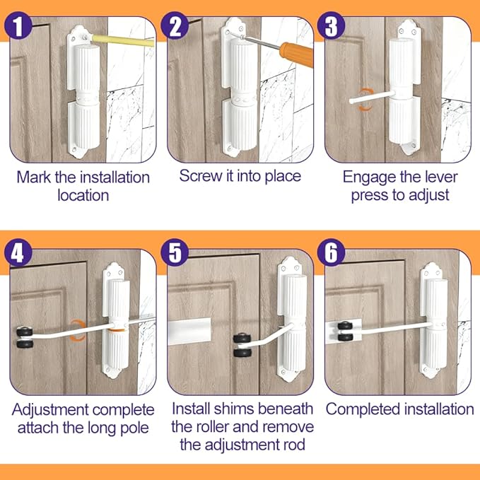 Automatic Door Closer, Adjustable Door Spring Closer Quiet & Heavy Duty Doors Stopper for Home & Commercial Use