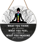 HSNBT Buddha Quotes Wall Decor, Yoga Studio Room Wall Decor Meditation Spiritual Room Chakra Wooden Hanging Sign Decorations, Gifts for Meditation Yoga Lover