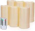 Amagic 3" x 6" Outdoor Waterproof Flameless Candles, Battery Operated Candles with Remote and Timer, Flickering Electric LED Pillar Candle for Outdoor Patio, Garden, Indoor Room Decor, Ivory, Set of 6