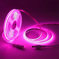 LED Strip Lights 24V COB LED Pink Super Bright LED16.4ft Dotless High Density 14W/m, 8mm Width Cuttable Flexible for Home DIY led Pink Commercial Decoration Projects (No Power Supply)