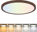 Brightever Walnut Wood LED Flush Mount Ceiling Light, 12 Inch 24W 3200LM Close to Ceiling Light Fixtures, Dimmable & 2700K-6500K 5 Color Selectable Light Fixtures Ceiling Mount, 1 Pack