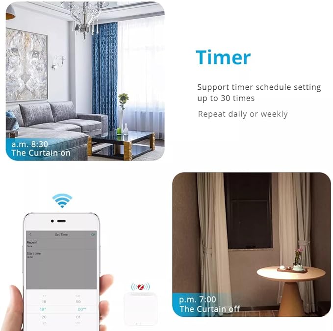 Smart Curtain Blind Motor WiFi Electric Remote Control Curtain Motor with DIY Tracks Alexa Echo Google Home Tuya WiFi Control Electric Stage Curtains(2.2M (86.6 inch))