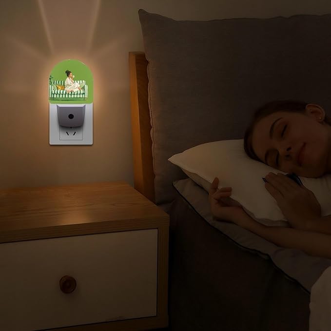 Night Lights Plug Into Wall, Elegant Interior LED Smart Light Sensor Night Light Auto Dusk to Dawn for Hallway, Bedroom, Bathroom, Stairway