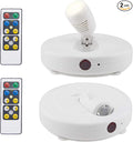 HONWELL Wireless LED Spotlights 2 Pack Accent Light Puck Lights with 2 Remote, Indoor Closet Lights with Rotatable Head,Stick on Artwork Lighting, Picture Light for Paintings