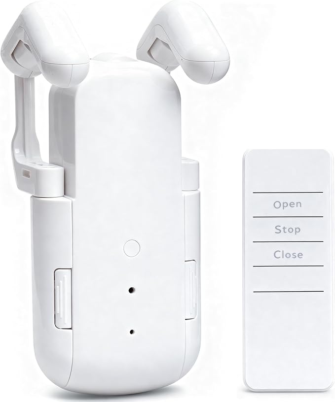 Automatic Curtain Opener Smart Electric: Remote Control Motorized Curtain Robot for Bedroom Living Room Window - No WiFi Needed - 20KG Load/ 6-Month Battery for Home/Office/Nursery