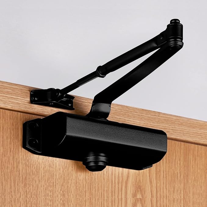 2 Pcs Automatic Door Closer, Door Closers Commercial 55-143 lbs Adjustable 2-Speed Delayed-Action, Heavy Duty Closer for Residential and Light Commercial Doors (with Screws)