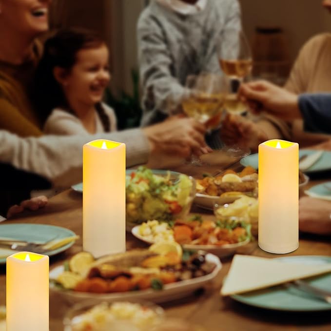 YIWER Outdoor Flameless Candles, Battery Operated LED Pillars Candle, Electric Fake Waterproof Candles Set of 1 with Remote, Halloween, Christmas Decorations