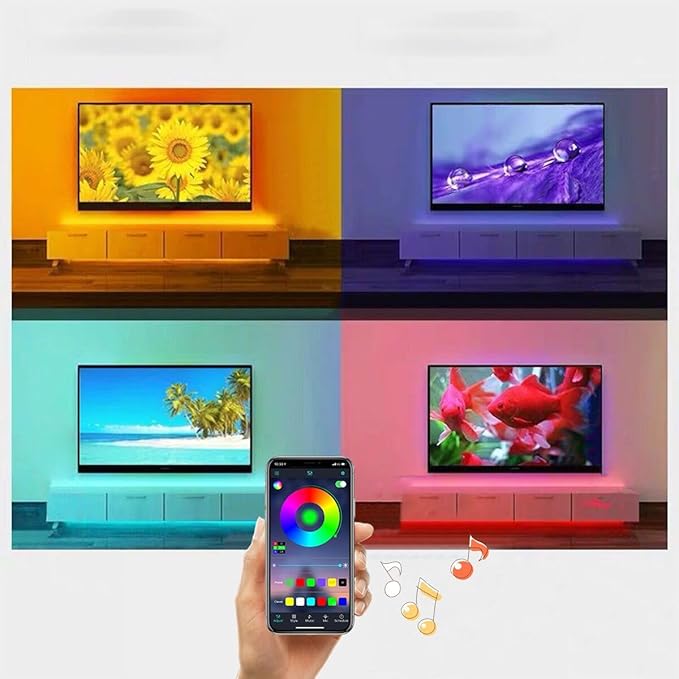 KIKO Battery Powered Led Strip Lights 6.56ft, 2m USB/Battery Operated 60 LED 5050 RGB LED Lights Birthday Christmas Gift with Remote for TV Backlight, Bedroom, Camping