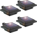 KEENZO Solar Powered Gutter Lights Waterproof Outdoor Dusk to Dawn 25 LED Deck Fence Wall Stair Step and Yard Cool/Warm White LED Eaves Garden Landscape Pathway (Cool White Light_4 PCS, Black)