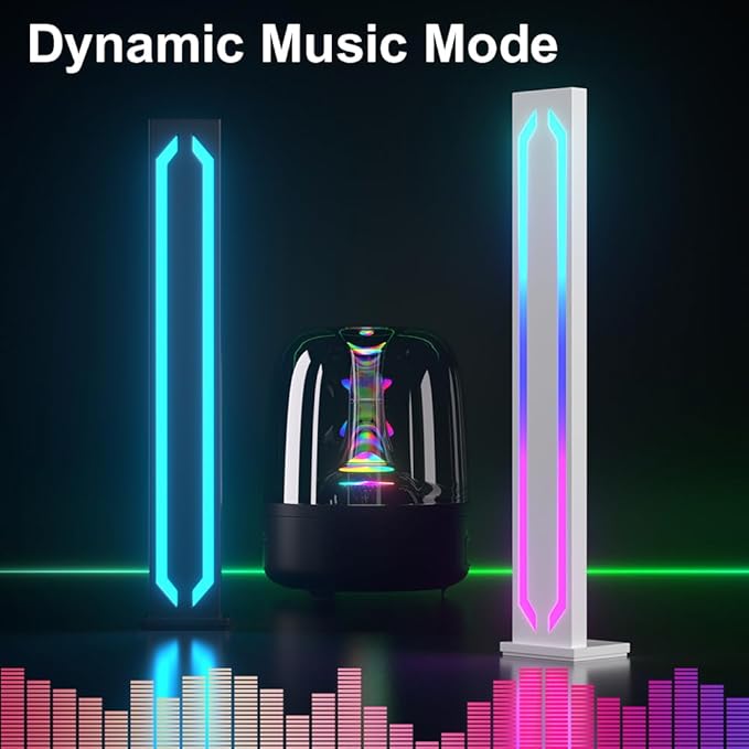 Smart LED RGB Ultra Slim Lamps, Metal Aluminium Housing with App Control and Music Sync Rhythm Mode, Warm Mood Lighting for Desktop Gaming, PC, TV, Room Decoration