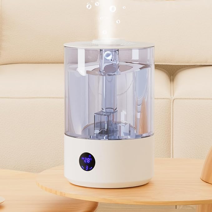 Large Room Humidifier for Bedroom Home 7.8L, Covering 600 ft², Top Fill Cool Mist Ultrasonic Air Humidifier with Essential Oil Diffuser, Whisper Quiet, Dual Mist, 44H Runtime & Timer Function