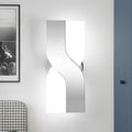 Modern LED Wall Sconce, 6000K Cool White Hardwired Wall Light Fixtures, 8W Chrome Acrylic Wall Mounted Lighting Fixture for Bedroom, Living Room, Hallway, Corridor