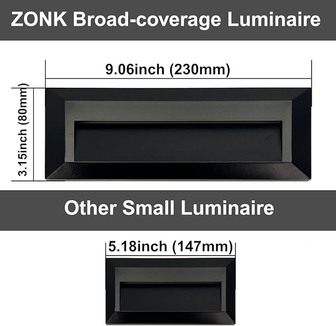 ZONK Outdoor Indoor Step Stair Lights, 110V-240V Line Voltage Waterproof IP65 2W 4000K Neutral White Lighting Landscape Lights for House (1 Pack)