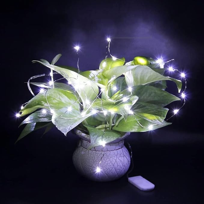 24 Pack Fairy Lights Battery Operated String Lights，7FT 20 Mini LEDs for Bedroom Party Birthday Wedding Indoor Decorations, Cool White