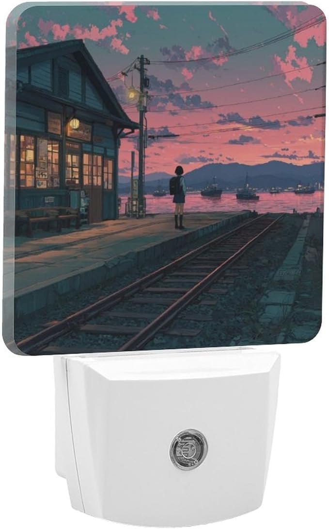 Plug in Night Light with LED & Smart Light Sensor, Track Auto-On/Off Night Lights Plug Into Wall for Bedroom, Bathroom, Hallway, Stairway