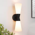 Bathroom Wall Sconce, Modern Indoor Vanity Light Fixtures 17", Up Down Lighting, Wall Mount Lamp for Living Room Bedroom Hallway Stairway Fireplace Mirror E26 Base 1PC White&Black