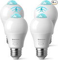 4-Pack Motion Sensor Light Bulbs, 12W(100W Equivalent), Movement Security LED Bulb(Energy Efficient) Indoor/Outdoor, Motion Activated Dusk to Dawn Bulb for Porch, Garage, Basement, Hallway, Stairs